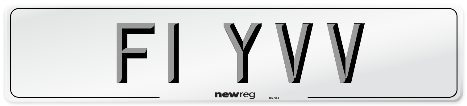 F1 YVV Number Plate from New Reg